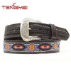 Western cowboy style men leather beaded belts wholesale