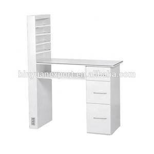 White Beauty Salon Furniture Desk Nail Table Manicure Table
