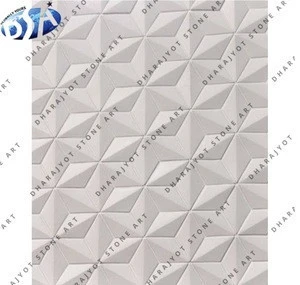 White Marble Antique Design Beautiful Stone Carved Wall Panel Relief