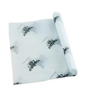 Buy White Silk Paper With Black Logo / Black Logo On White Tissue