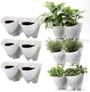 White Vegetable Garden Living Wall Indoor Garden Pots Vertical Planter