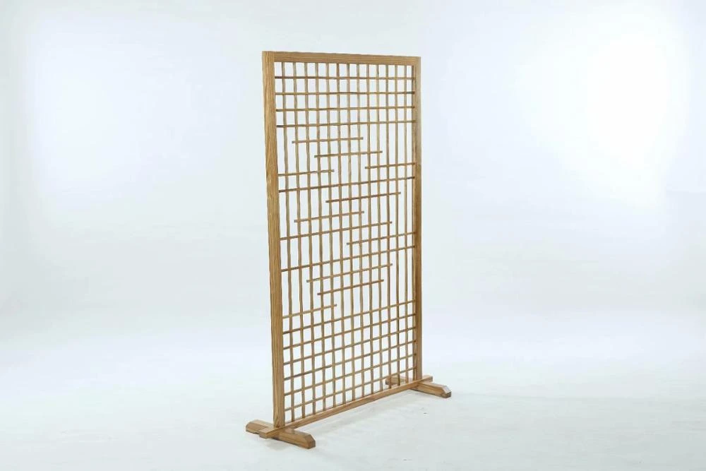 White wood carved room divider folding privacy screen