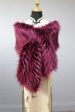 White Wrap Wedding Fox Cape Fur Stole Shrug Faux Fur Scarf