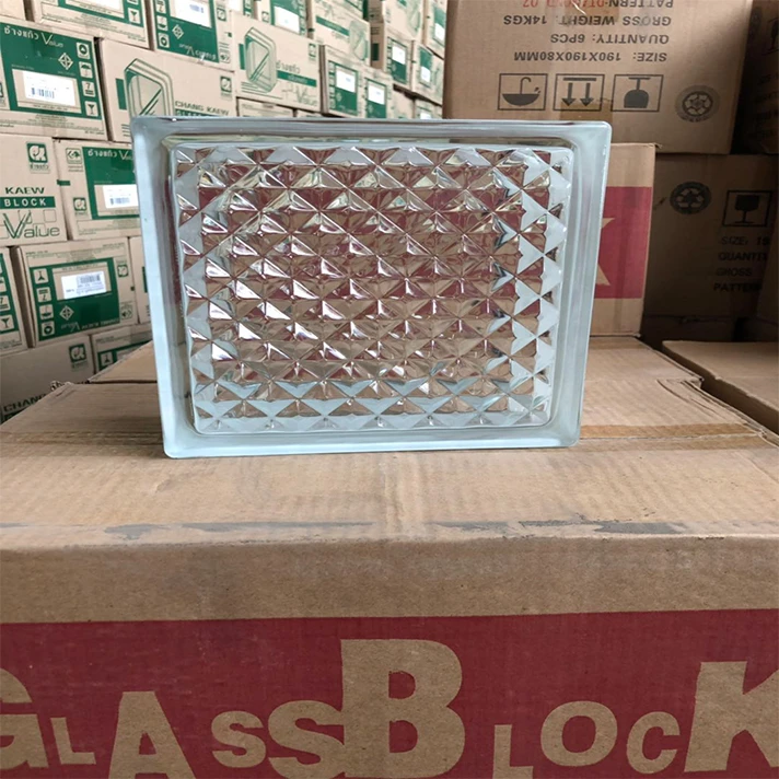 Wholesale 190x190x80mm Glass Blocks for Walls Decorative Colored Cheap Glass Bricks low price