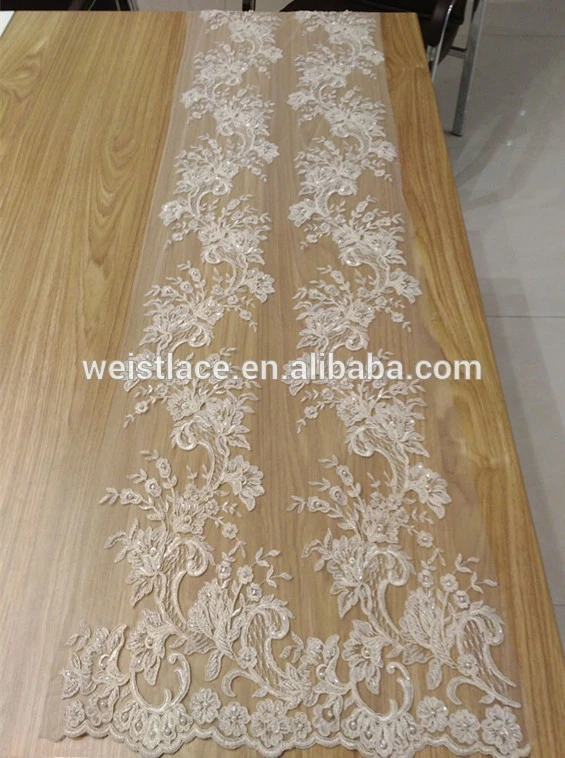 Wholesale Bridal Lace Design / hot-selling sequin Embroidery Fabric / Textile fabrics lace for dresses