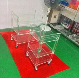 Wholesale clear acrylic hospital win Trolley with wheels