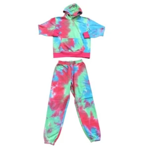 Wholesale custom newly design oem color tie dye jogger set custom tie dye hoodie and pants
