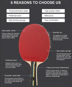 Wholesale factory price good quality professional table tennis bats outdoor pingpong racket