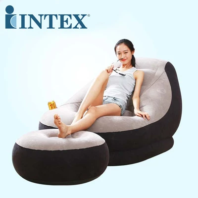 Wholesale intex 68564 indoor outdoor PVC flocking inflatable leisure legless inflatable lazy sofa