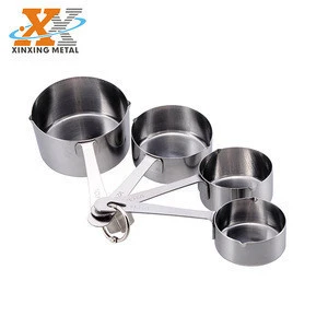Wholesale Kitchen Stainless Steel Metal 4 Pieces Measuring Cup For Powder