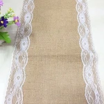 wholesale linen lace burlap jute wedding decoration table runner