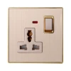 Wholesale multi-functional golden wall switch with socket