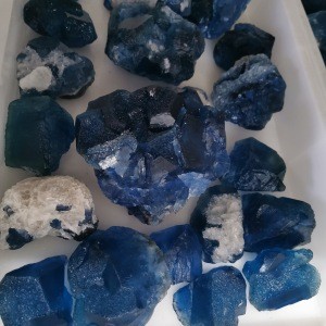 Wholesale Natural Blue Fluorite Quartz Crystal Stones Rough Polished Gravel Specimen