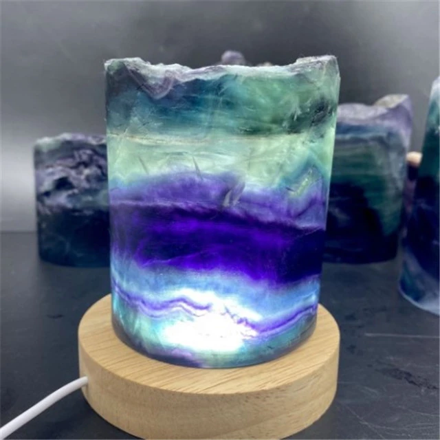 Wholesale natural crystal rainbow fluorite candle holder crystals healing stones for home decoration