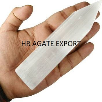 WHOLESALE NATURAL crystals gemstone Selenite tower point obelisks Wands Buy From agate from HR Agate Export