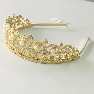 Wholesale new wedding headdresses gold tiaras and crown