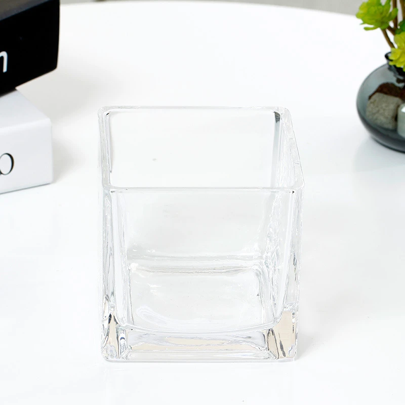 Wholesale Small  Large Square Glass Candle Holders For Home Decoration