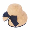 wholesale summer women beach hat all-match fashion 100% paper straw hat with bowknot