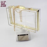 wholesale trendy party acrylic transparent bag acrylic evening bag clear box clutch