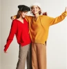 Wholesales loose cut  pullover 100%  cashmere  hooded cap women sweater