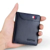 WILLIAMPOLO fashion brand men wallets genuine leather slim bifold credit card holder male pocket purse male clutch