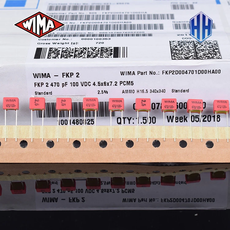 WIMA Capacitor 220pF 221J Capacitor 1KV 0.22NF Capacitor 1000V FKP2 5% P5 Original and New