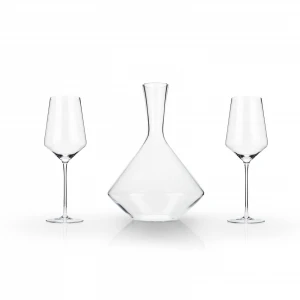 Wine Decanter and 2 Stemmed Wine Glass Set
