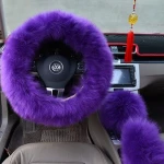 Winter car steering wheel cover fur steering wheel cover set hand sewing steering wheel cover