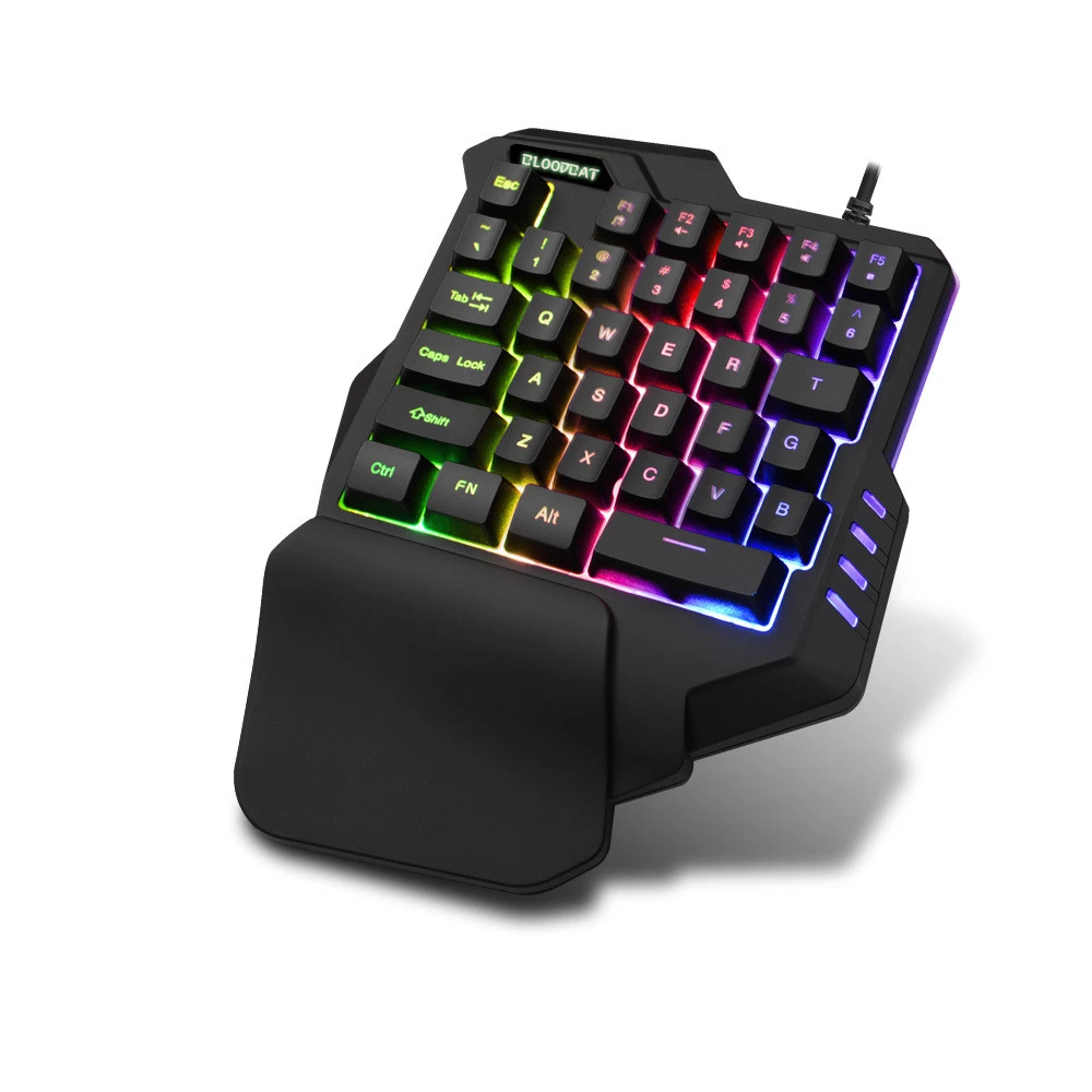 Wired Gaming Keypad with LED Backlight 35 Keys One-handed Membrane Keyboard for LOL/PUBG/CF