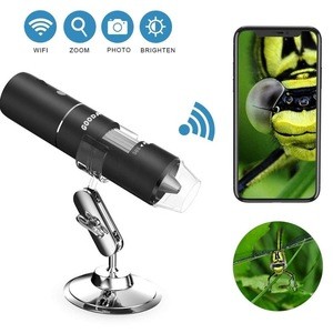 Wireless Digital WiFi USB Microscope 50X To 1000X Magnification Mini Handheld Endoscope Inspection Camera with 8 LEDs with Metal