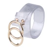 Women&#x27;s Double O-Ring Buckle PVC Transparent Strap Belts