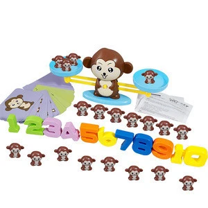 wooden monkey balance counting math board game for children