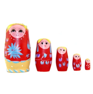 Wooden russian doll wooden craft Five-layer doll