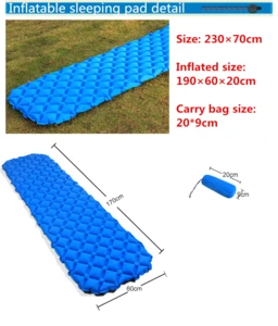 Woqi Outdoor Camping Ultralight Double Air Self Inflating Sleeping Pad/inflatable camping mat mattress pad