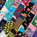 XIANGHUI Wholesale Custom Fashion Unisex Hot Dog Turkey Fruit Cherry Jacquard Crew Happy Socks