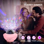 XY-918 Starry Projector Light Christmas Party Bedroom Smart BT Music Speaker Sky Moon Ocean RGB LED Star Night Light Projector