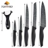 Yangjiang High Quality Funny Kitchen Knife 6pcs Stainless Steel Knife Set with PP and TPR coating handle