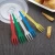 Import Yellow color disposable PP plastic fruit fork three tooth dessert snack cake fork from China