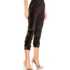 YL oem custom high quality cheap wholesale black track pants women with velour fabric