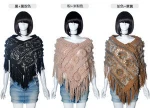 YRFUR YR010 Crochet Yarn Knit Rabbit Fur Shawl/Japanese Style Poncho Shawl