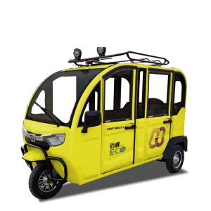 Electric 3 Wheels Closed Metal Body Tricycle for Passenger Use with Four Doors and 4-5 Passengers Capacity