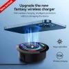 Recessed Desktop Wireless Charging Pad Colorful LED Light Built-in Table Furniture Charger