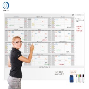 016-5A1 12 month dry erase wall calendar reusable calendar perpetual calendar