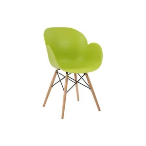 Plastic Chair with Wooden Legs and Metal Support DC-P20