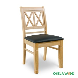 :Modern Luxury Wooden Leg Dining Chairs Restaurant Kitchen Leather