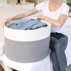 Organic Cotton Rope Laundry Storage Baskets