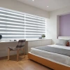 Multi-colored double layer blinds fabric windows zebra roller blind