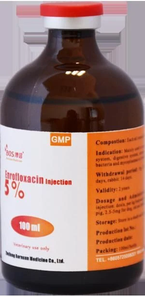 Enrofloxacin injection 5% and 10% for veterinary use