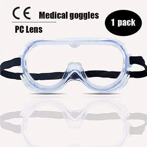 Clear Safety Goggles Anti-fog Transparent Safety Glasses UV Protection Goggle Over Glasses Goggles for Men, Women & Youth, Adjustable Temple