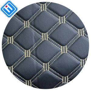 Pvc Embroidery Quilted Stitching Vinyl Leather For Car Seat Cover